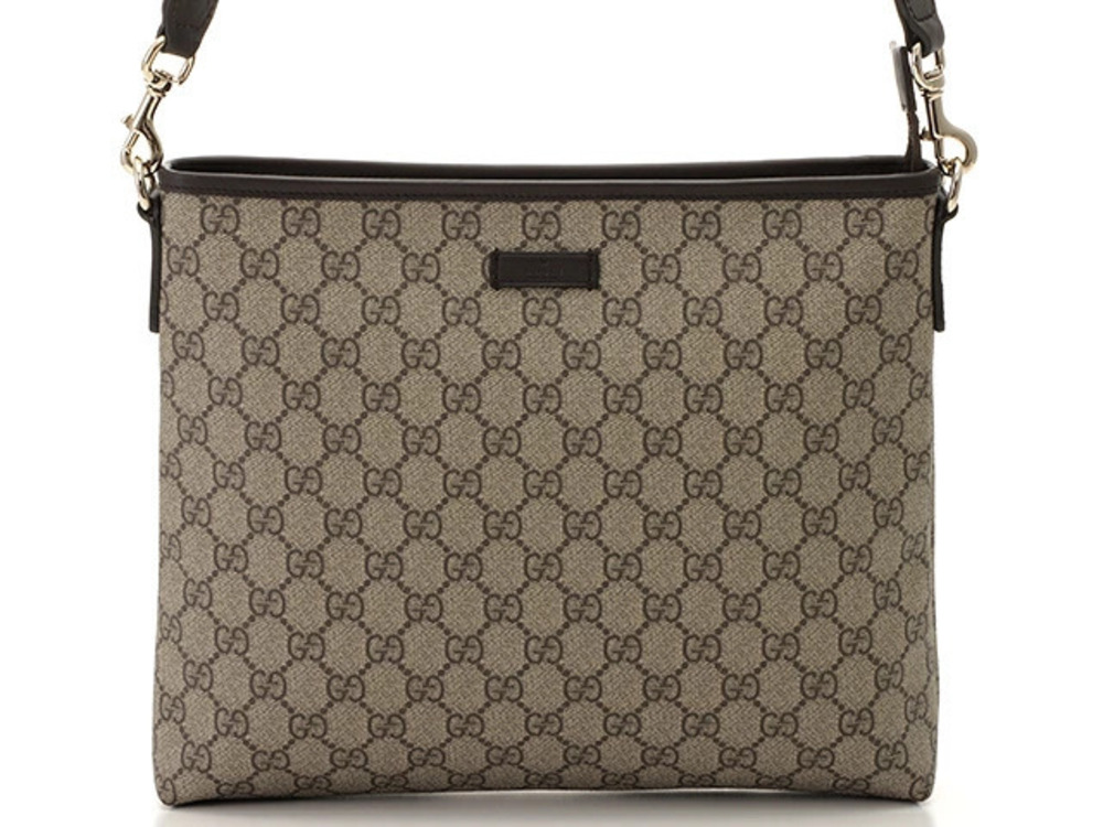 Gucci GG Supreme Shoulder Bag Beige Cream Brown